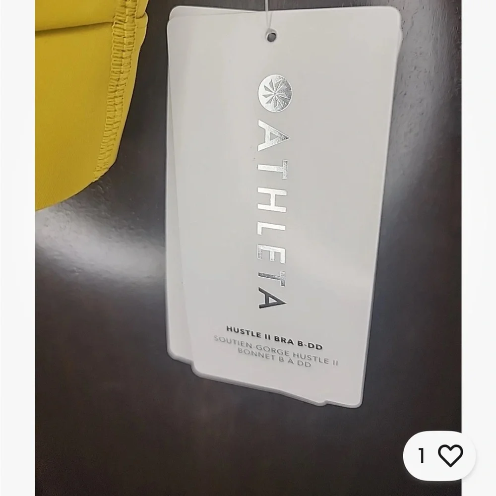 Athleta Hustle II Sports Bra‎ 36D 36DD Yellow Racerback High Support NWT